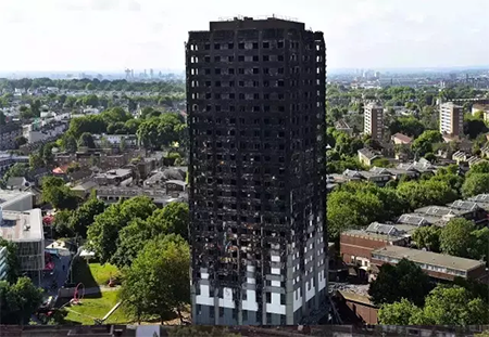 伦敦火灾燃烧后建筑