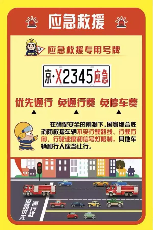 2019年1月1日起，消防车开始悬挂应急救援专用号牌。