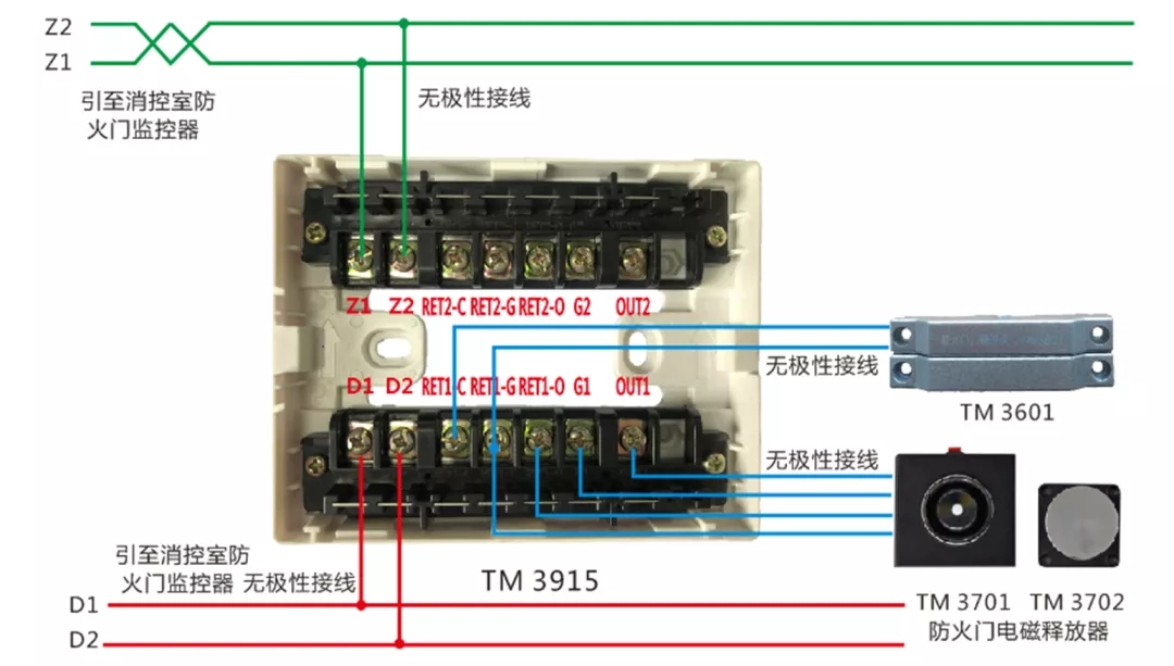 TM3915+非编码防火门电磁释放器（常开门）