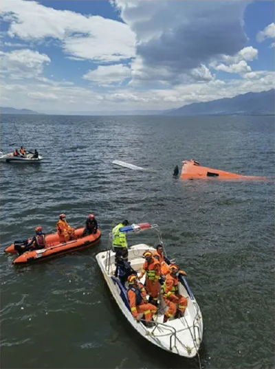 坠入洱海直升机4名机组人员不幸遇难