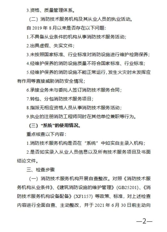 全省消防技术服务机构专项检查公告