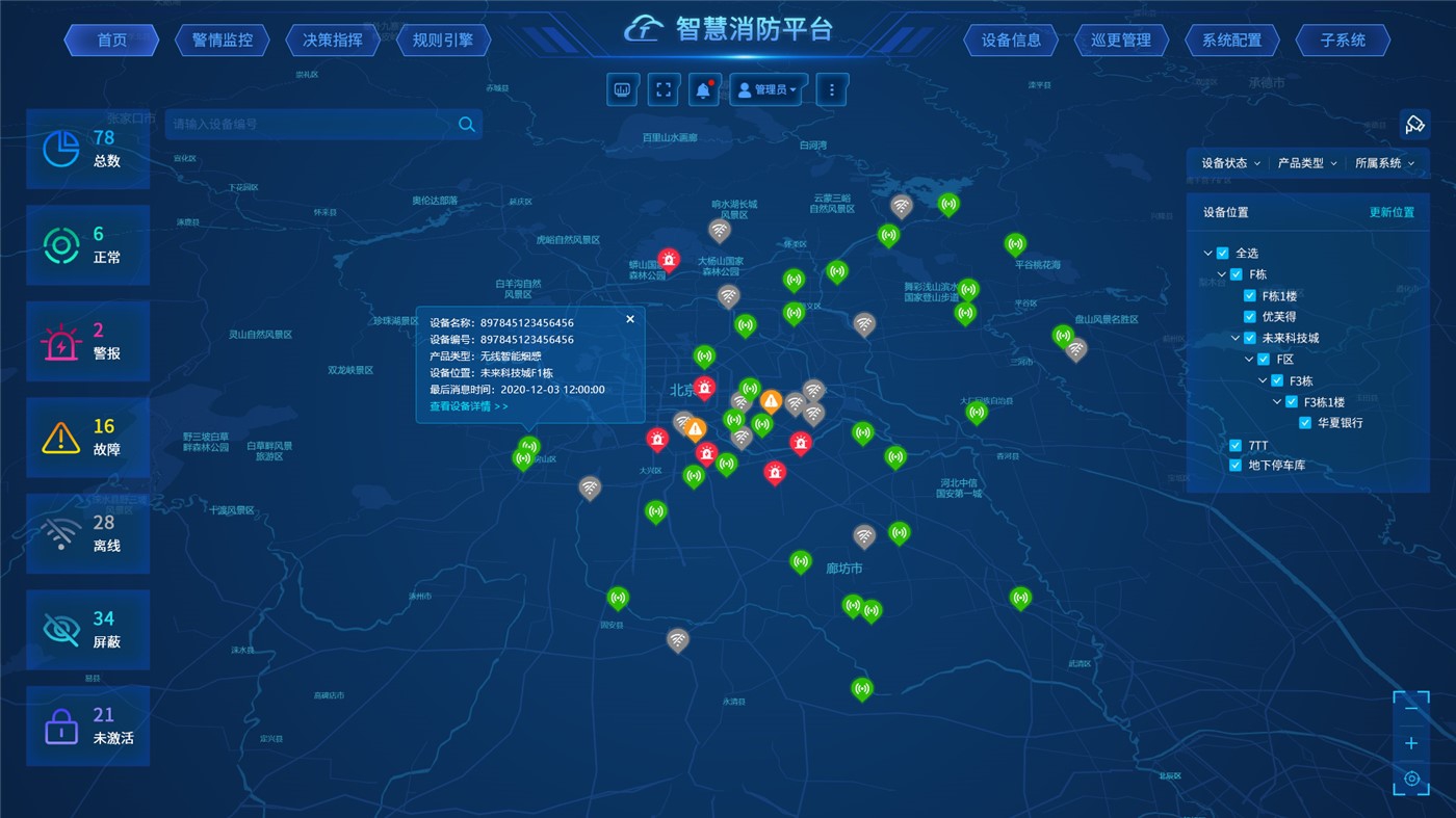 双波长无线烟感+智慧消防管理平台，筑牢火灾防控线