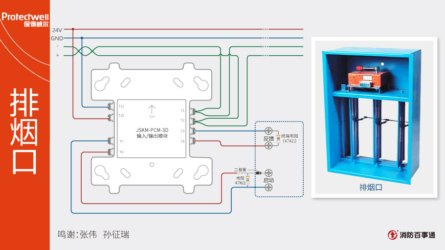 JSKM-PCM-3D输入/输出模块接线排烟口接线图