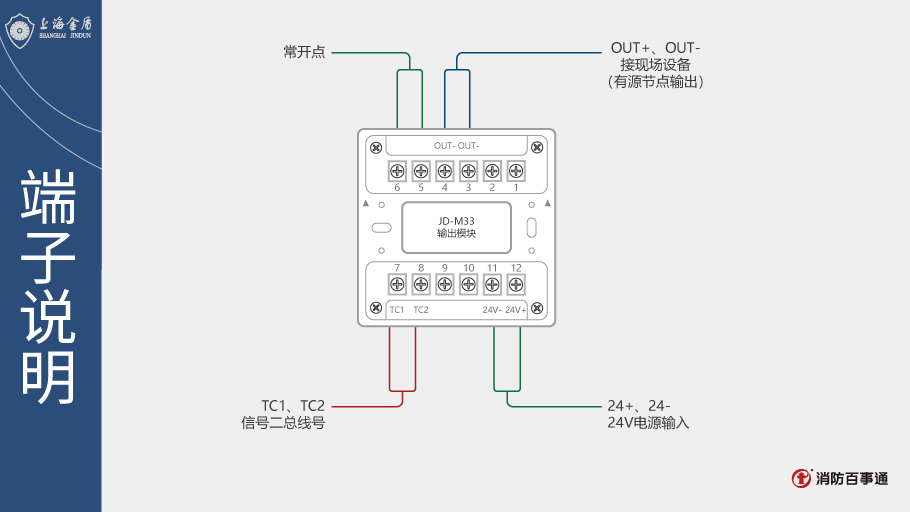 上海金盾JD-M33输出模块接线图
