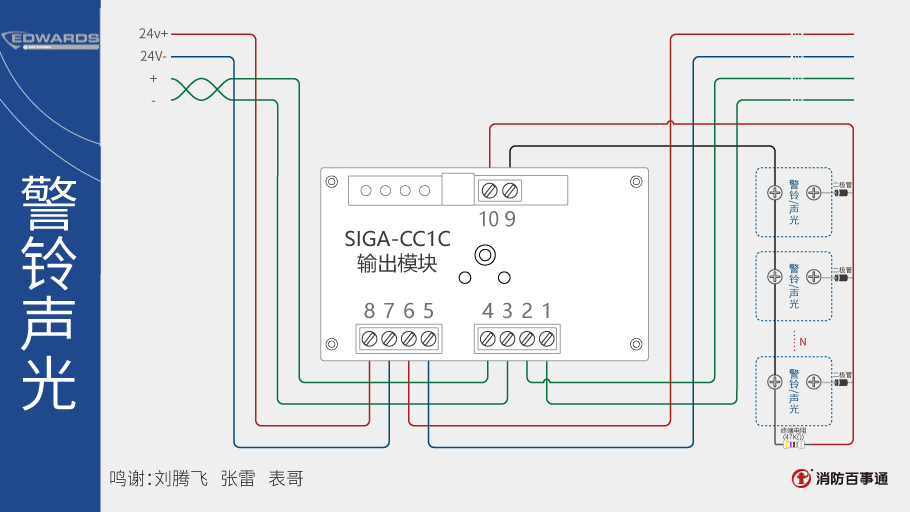 爱德华SIGA-CC1C输出模块接线图
