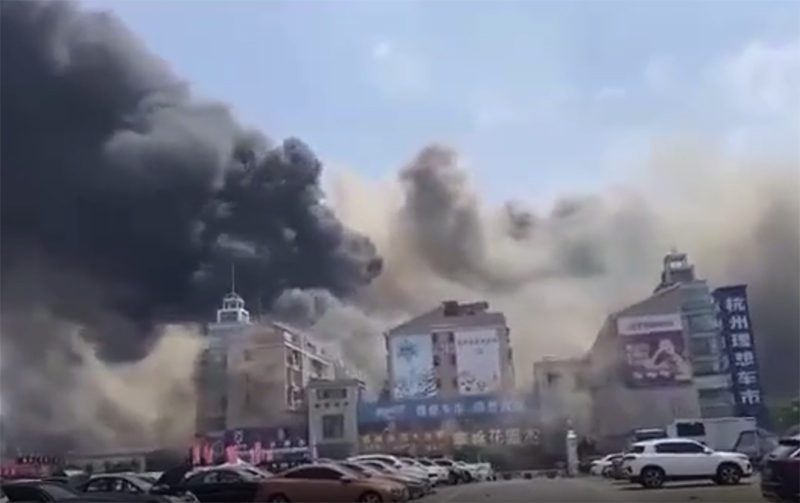 浙江省杭州市临平区望梅路杭州湾建材市场二楼发生一起火灾